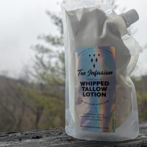 Tea Infusion Whipped Tallow Lotion Amber Glass Jar